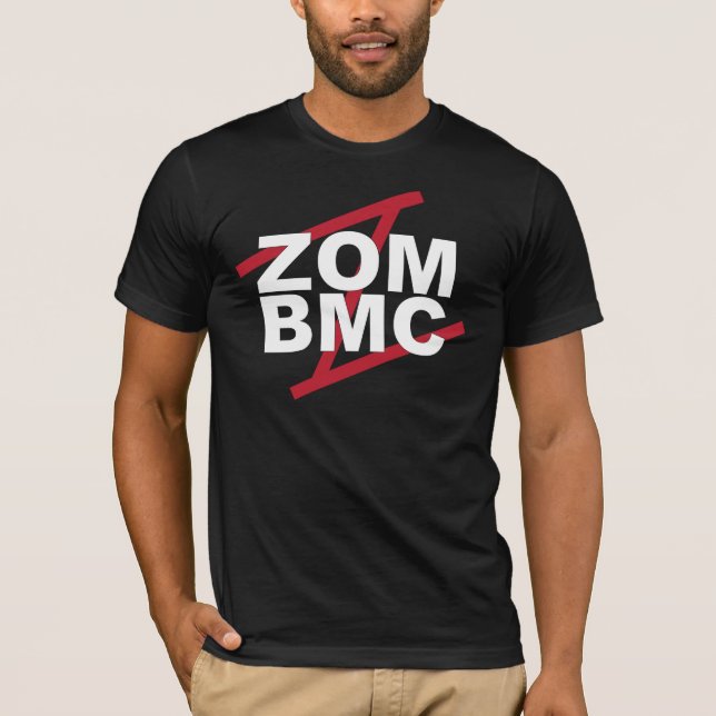 Camiseta Letras brancas de ZOM BMC em Z vermelho (Frente)