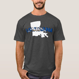 Camiseta Letras Coloridas de Estado da Louisiana TShirt