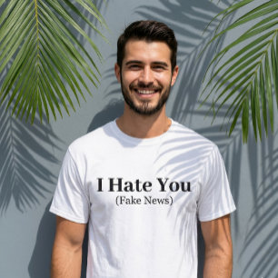 Camiseta Letras de Citação Engraçada Eu Odeio Você Notícias