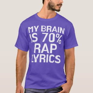 Camiseta Letras de Rap do Cérebro É 70 Presente de Música d