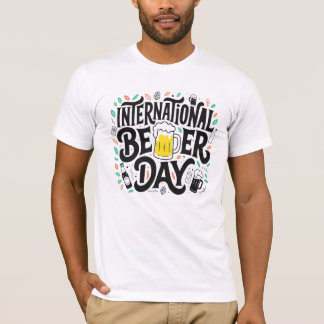Camiseta Letras do Dia da Cerveja Negrito para Design de Ca