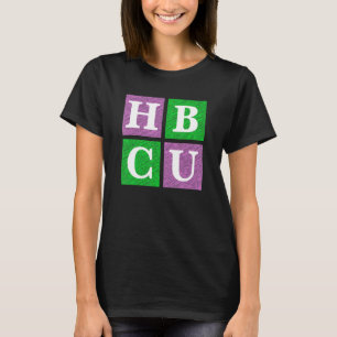 Camiseta Letras em Blocos HBCU Rosa e Verde