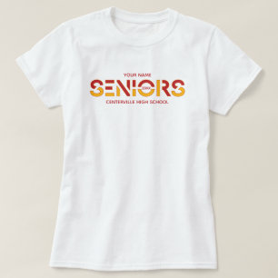 Camiseta Letras em fatias dos Mais velho vermelhos e amarel