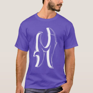 Camiseta Letras grafite M alfabeto inicial presente retrô