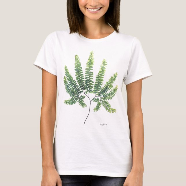 Camiseta Letras grandes da samambaia de Maidenhair (Frente)