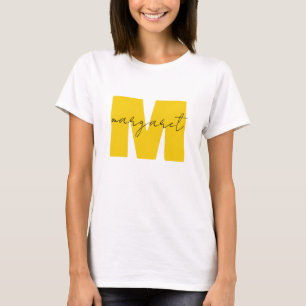 Camiseta Letras Iniciais de Monograma Personalizadas Nome