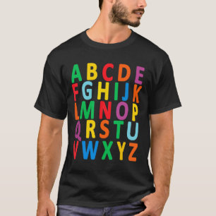 Camiseta Letras Maiúsculas Alfabeto Aprendem Crianças Menin