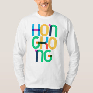 Camiseta Letras Pop Art Hong Kong China