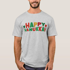 Camiseta Letras retrô Feliz Hanukkah 