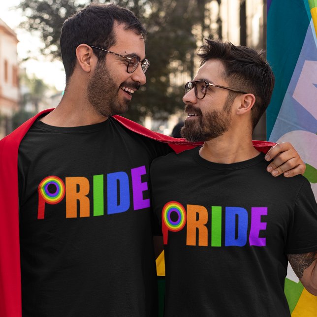 Camiseta Letras Simples Arco-Íris Negrito orgulho gay Parad (Criador carregado)