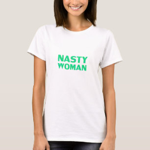 Camiseta Letras verdes "mulher nojenta" - preto