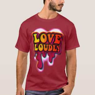Camiseta Letreiro Colorido Amor Alto