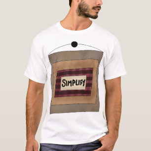 Camiseta Letreiro de Arte de Palavra Minimalista Rústica
