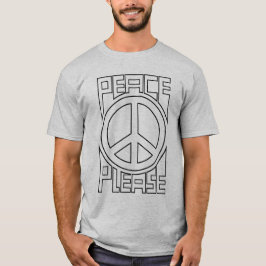 Camiseta Letreiro de Contorno Preto Paz Por Favor