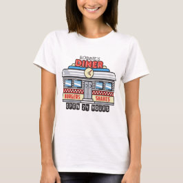 Camiseta Letreiro de Lanchonete Retro Personalizado NAME An