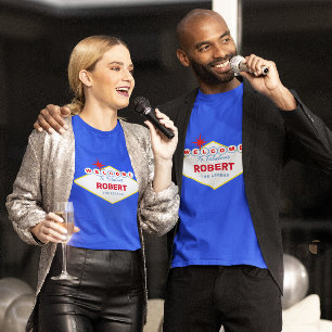 Camiseta Letreiro de Vegas Divertido Nome e Título