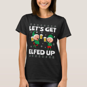 Camiseta Let's Get Elfed Up Funny Christmas Beer