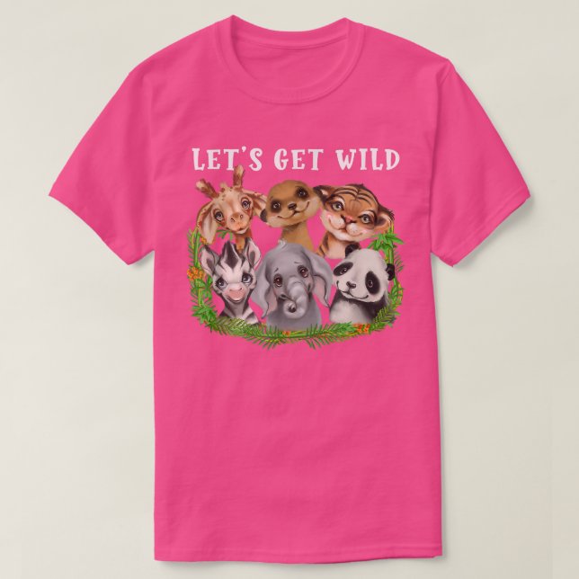 Camiseta Lets Get Wild Zoo Animals Safari Party A Day At Th (Frente do Design)