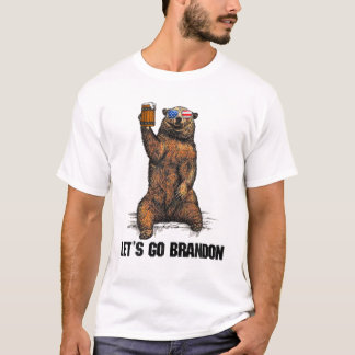 Camiseta Lets Go Brandon Bear Drinking
