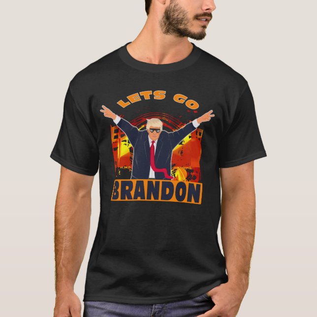 Camiseta Let's Go Brandon Funny Anti Biden Trump Political  (Frente)