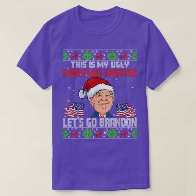 Camiseta Lets Go BrandonUgly Christmas Sweater  (Frente do Design)