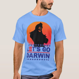 Camiseta Let's Go Darwin USA Flag Vintage Bigfoot Sasquatch