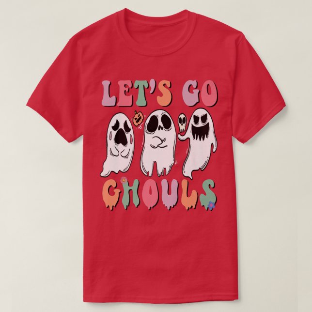 Camiseta Let's Go Ghouls Halloween Shirt Ghost Costume Men  (Frente do Design)