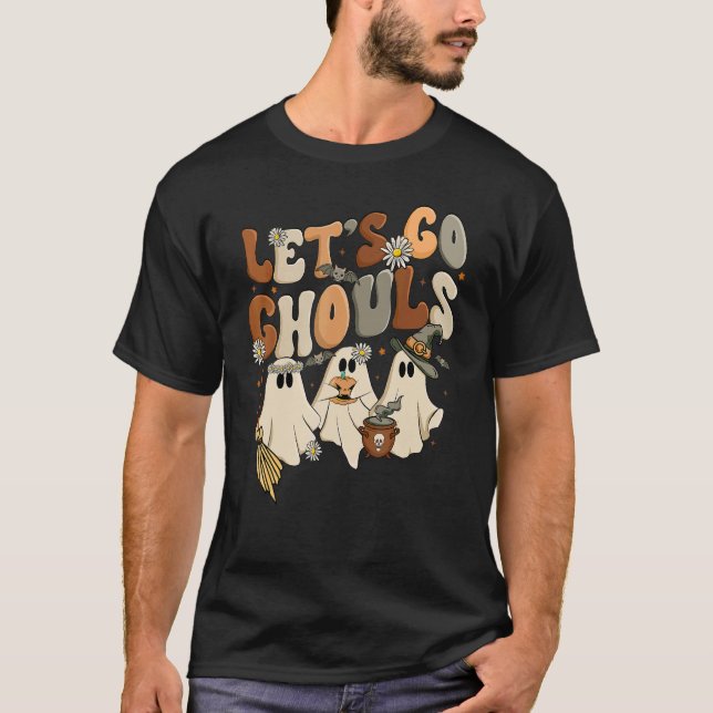 Camiseta Let's Go Ghouls Spooky Season Halloween Trick Or T (Frente)