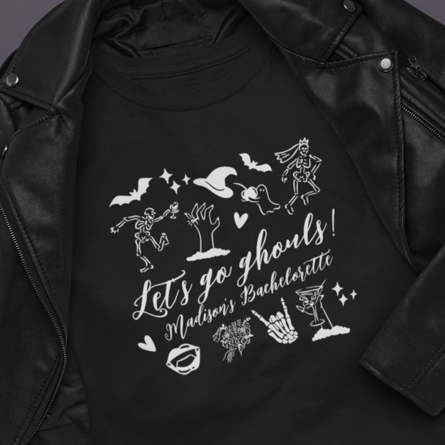 Camiseta Let's Go Ghouls Spooky Whimsical Bachelorette (Criador carregado)