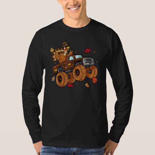 Camiseta Let's Go Turkeys Truck Autumn Fall Thanksgiving Gr (Frente)