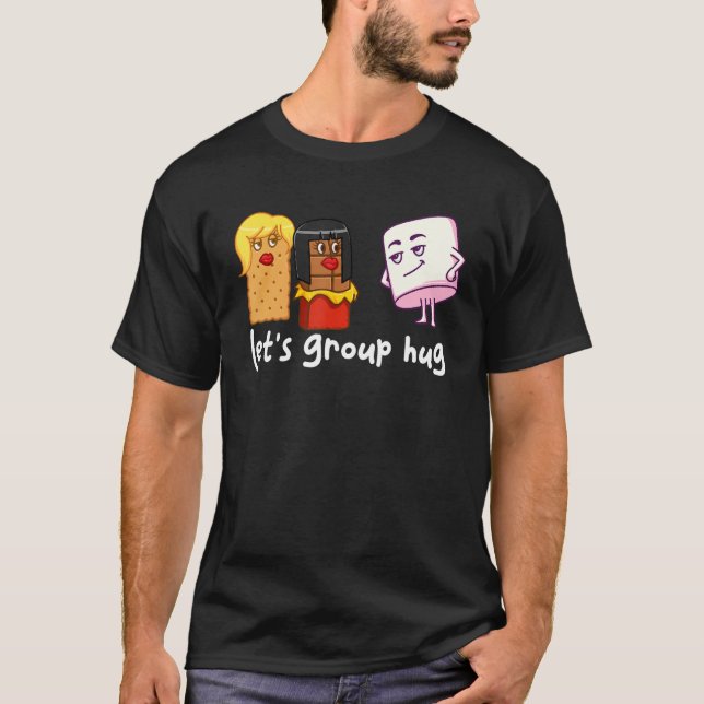Camiseta Let's Group Hug S'mores Marshmallow Camping Smores (Frente)