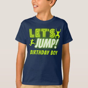 Camiseta Let's Jump Neon Glow Trampoline Birthday Party