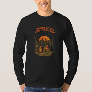 Camiseta Lets Live in a Tent Camping Wildlife Camper Outdoo
