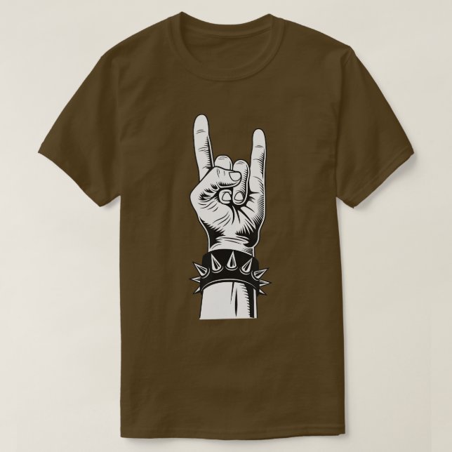 Camiseta Lets Rock Devil Salue French Fries Forry Metalhand (Frente do Design)