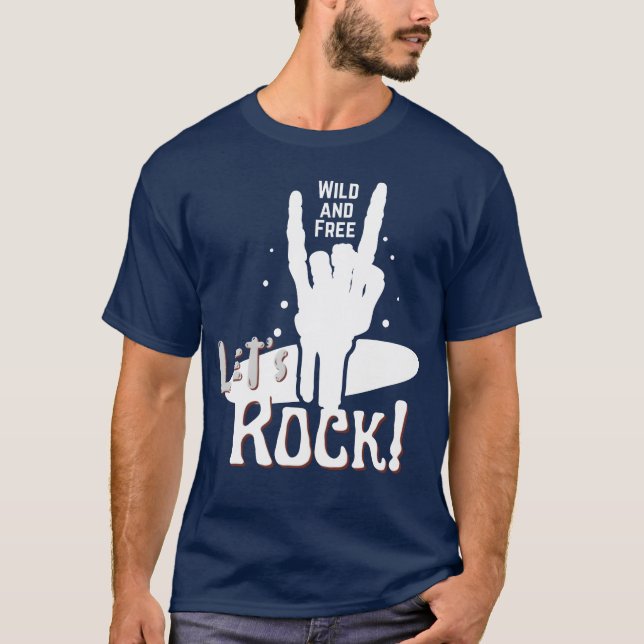 Camiseta Lets Rock Music Loversshirt retro (Frente)