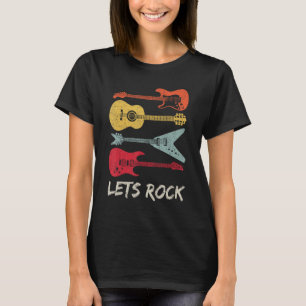 Camiseta Lets Rock n Roll Guitar Retro Gift Men 1