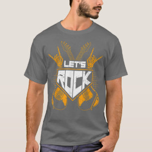 Camiseta Lets Rock Vintge Elétrico Guitarra Bass Guita