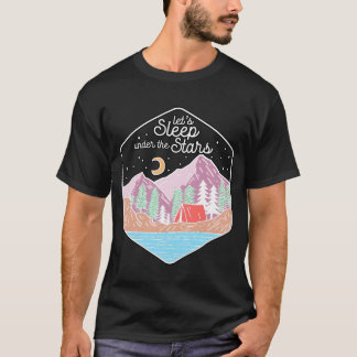 Camiseta Lets Sleep Underhe Stars Hiking Nature Camping ret