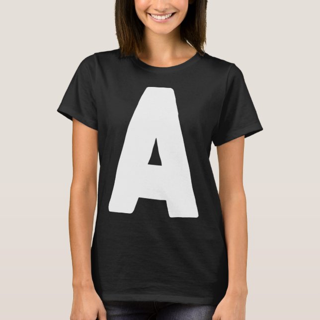 Camiseta Letter A big and bold white (Frente)