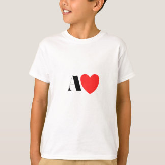 Camiseta Letter A Heart - Valentine Initial Love Design