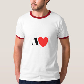 Camiseta Letter A Heart - Valentine Initial Love Design