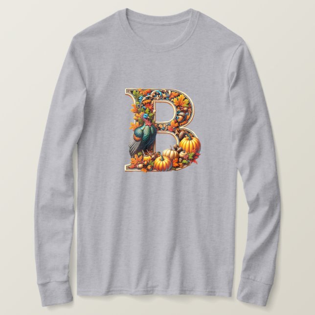 Camiseta Letter B in Thanksgiving style (Frente do Design)