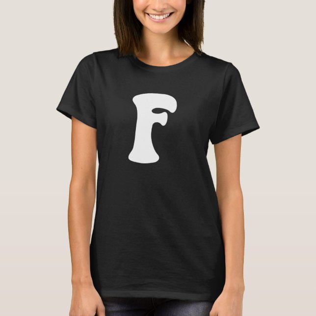 Camiseta Letter F Capital Alphabet Team Groups Costume Matc (Frente)