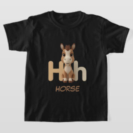 Camiseta Letter H Horse Educational Kids T-Shirt | Uppercas