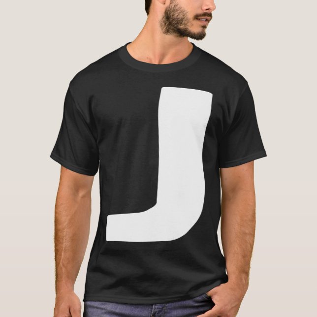 Camiseta Letter J big and bold white (Frente)