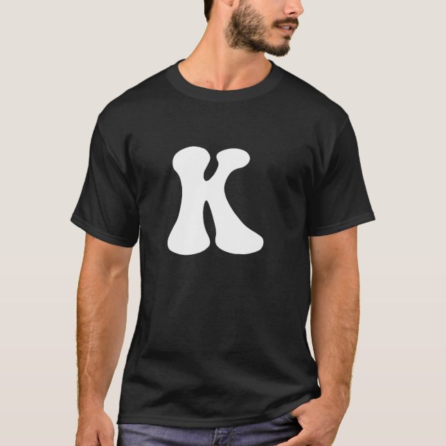 Camiseta Letter K Capital Alphabet Team Groups Costume Matc (Frente)