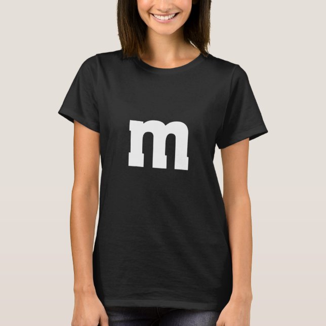 Camiseta Letter m Simple Costume for Teachers or Team Group (Frente)