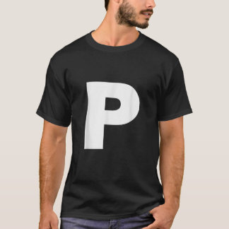 Camiseta Letter P Capital Alphabet Monogram Initial