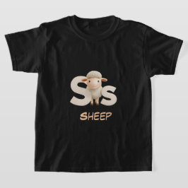 Camiseta Letter S Sheep Educational Kids T-Shirt | Uppercas