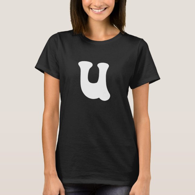 Camiseta Letter U Capital Alphabet Team Groups Costume Matc (Frente)